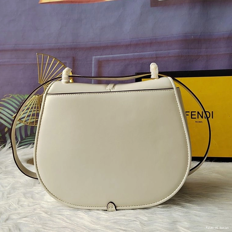 Vintage HOT White Medium Bag Leather C'mon Fendi Calf In 0805